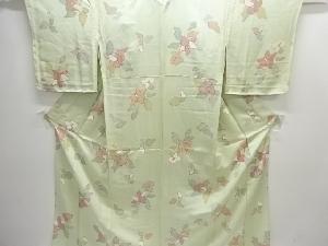 未使用品　花模様単衣小紋着物